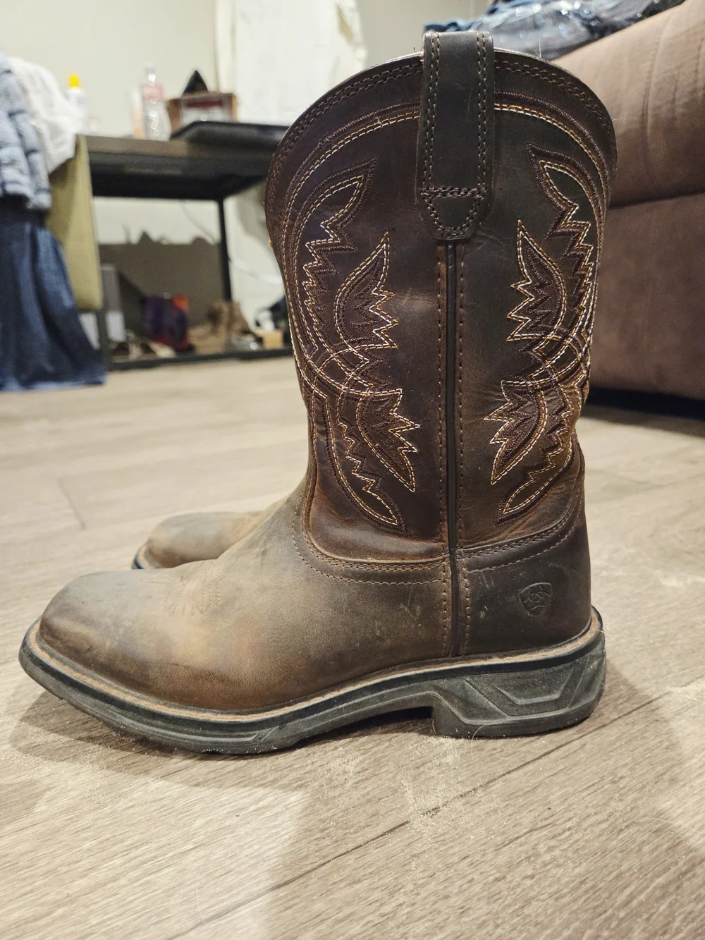Ariat Brown Distressed Leather Cowboy Boots